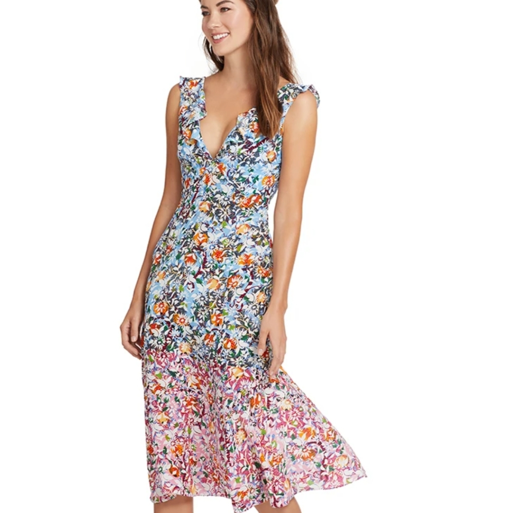Saloni Holly Dress in Pink Marguerite. NWT $695 2